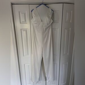 Silk White Jumpsuit from Lulus